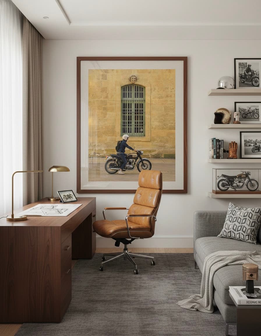 The style of a vintage motorcycle.