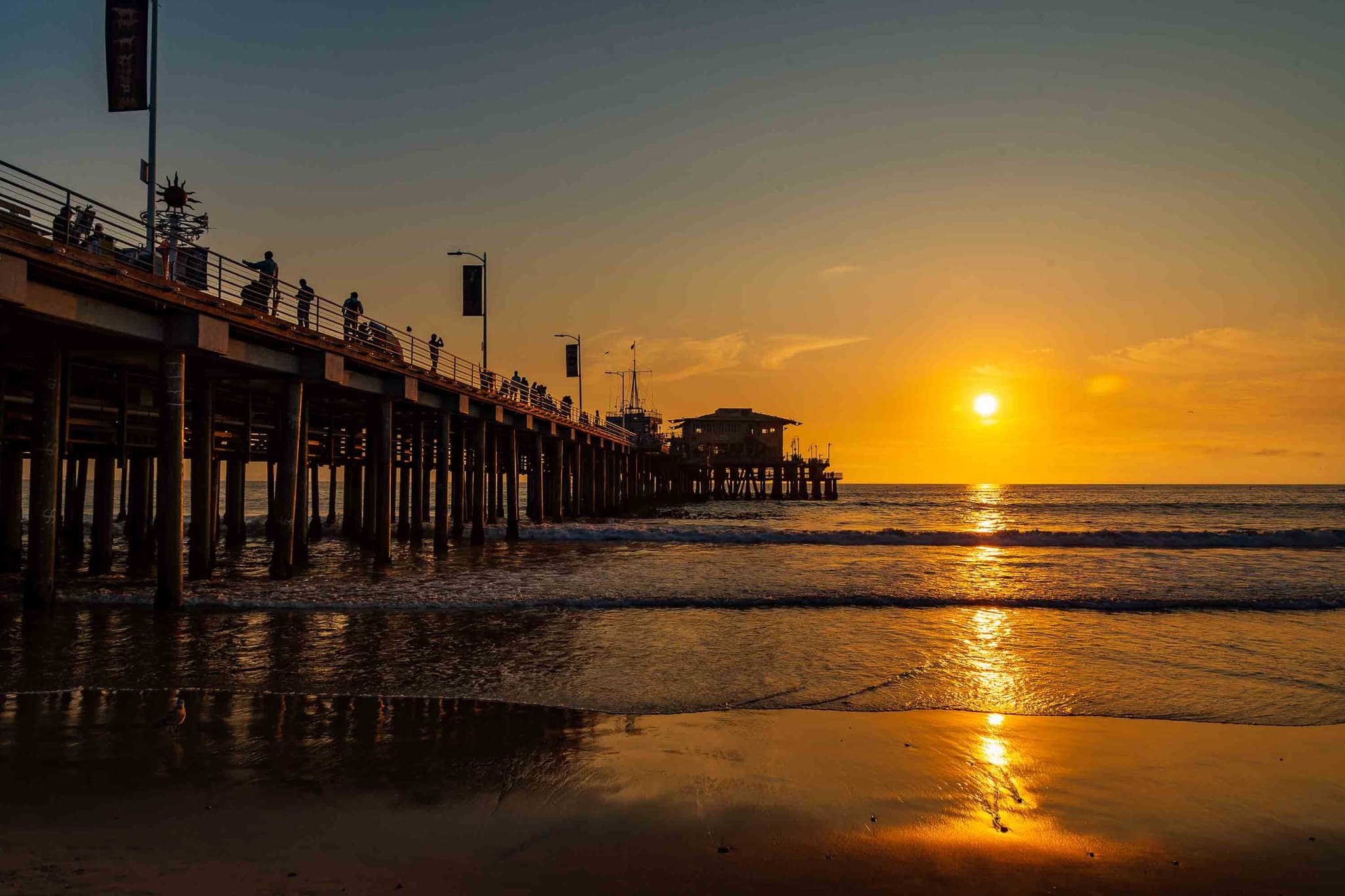 Reflejos al atardecer — Santa Mónica, USA