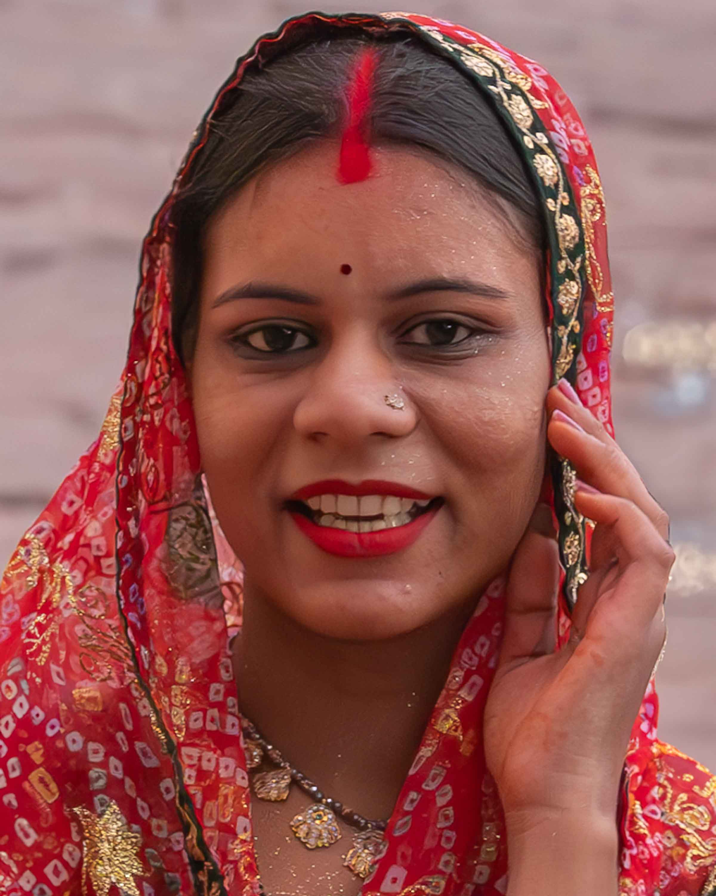 The lady in red — Jodhpur, India