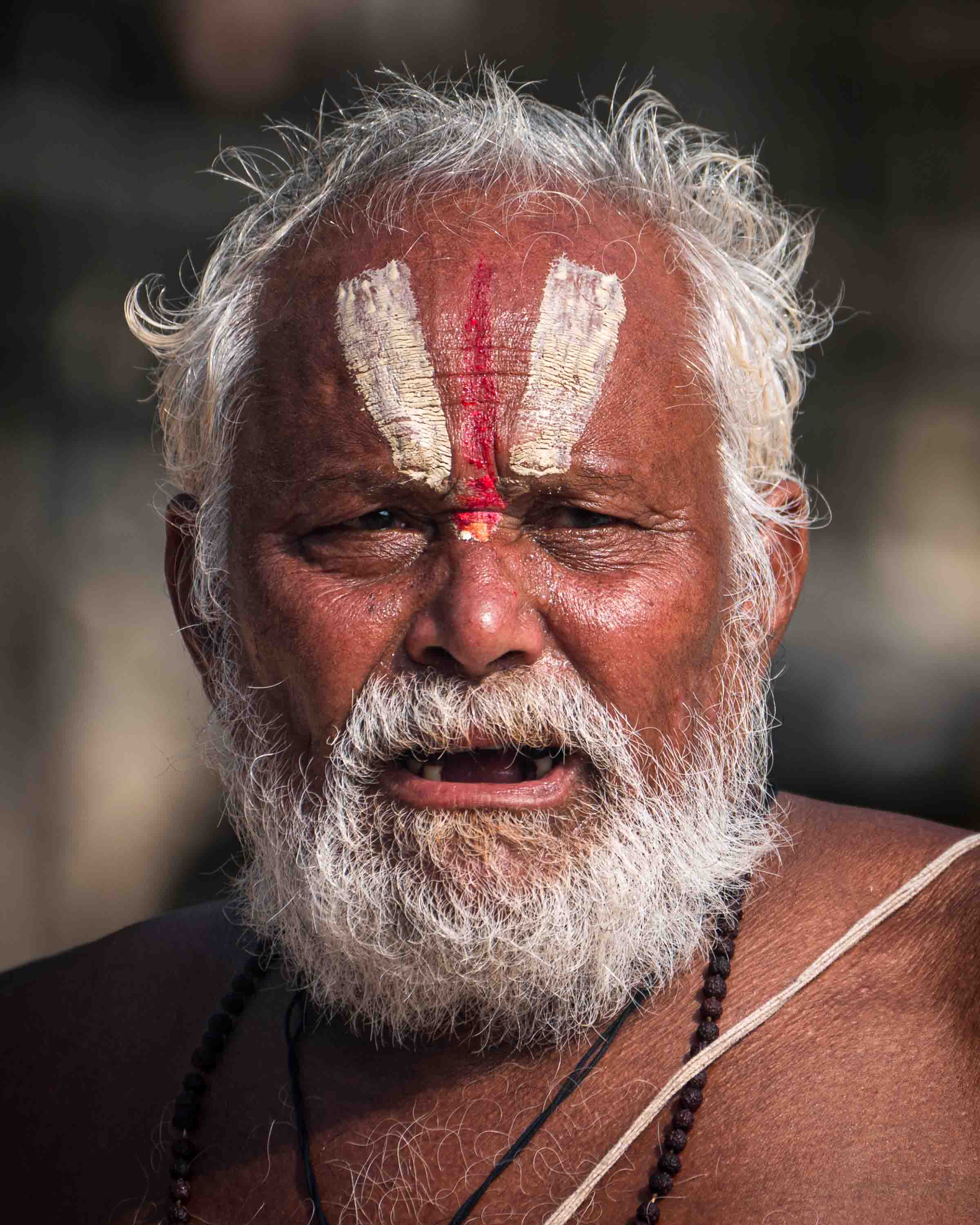 Painted face — Galtaji Temple, India