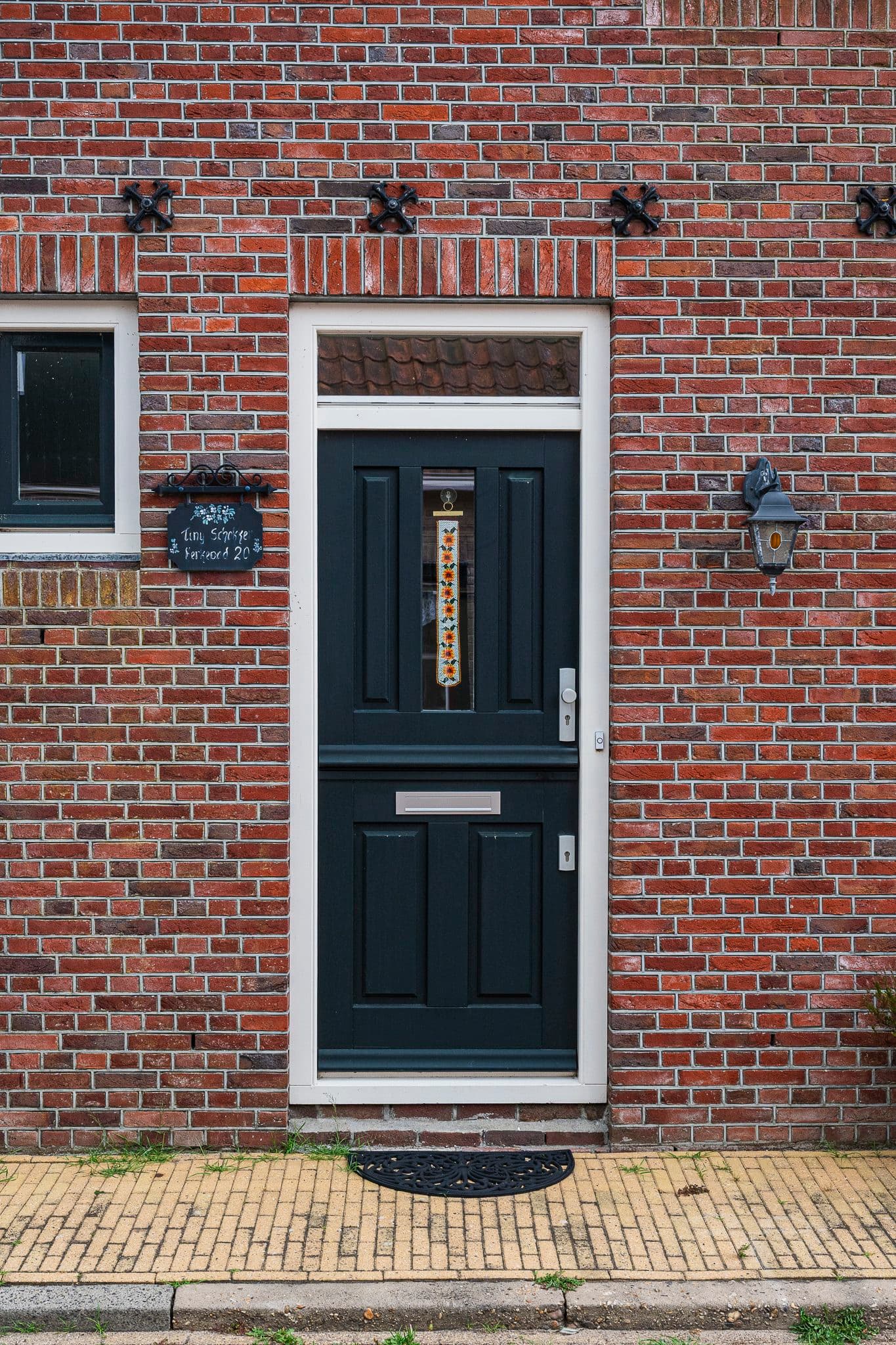 Door and brick façade in Volendam.